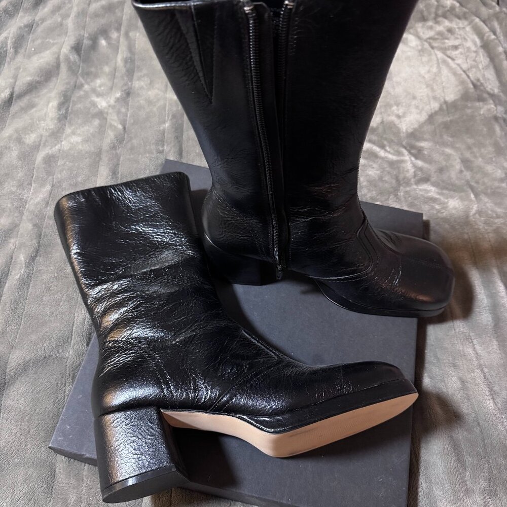 Steve Madden Women's Mid - Calf Black Leather Brentwood Boots 8.5